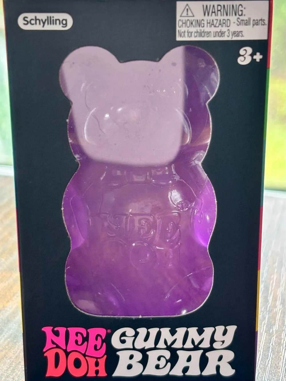 Original Needoh Schylling Squishy Squeezy Gooey Gummy Bear - Purple NIB